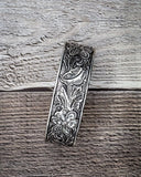 Silver Mesa Floral Engraved Fashion Cuff Bracelet