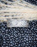 Silver Mesa Floral Engraved Fashion Cuff Bracelet