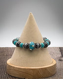 Wild Bloom Beaded Stretch Fashion Bracelet - Turquoise