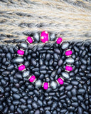 Wild Bloom Beaded Stretch Fashion Bracelet - Pink