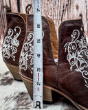 Prairie Dream Embroidered Western Leather Ankle Booties by Myra Bag