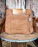 Dusty Trail Tooled Hairon Crossbody Bag in Brown by Trinity Ranch