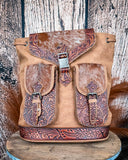 Desert Range Tooled Hairon Backpack in Brown by Trinity Ranch