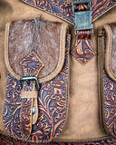 Desert Range Tooled Hairon Backpack in Brown by Trinity Ranch