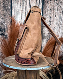 Desert Range Tooled Hairon Backpack in Brown by Trinity Ranch
