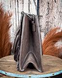 Canyon Nights Tooled Fringe Satchel in Coffee by Montana West