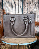 Canyon Nights Tooled Fringe Satchel in Coffee by Montana West