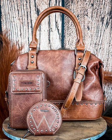 Wild Prairie 3-Piece Bag Set in Brown by Wrangler