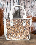 Canyon Blossom Tooled Mini Satchel in Tan by Trinity Ranch