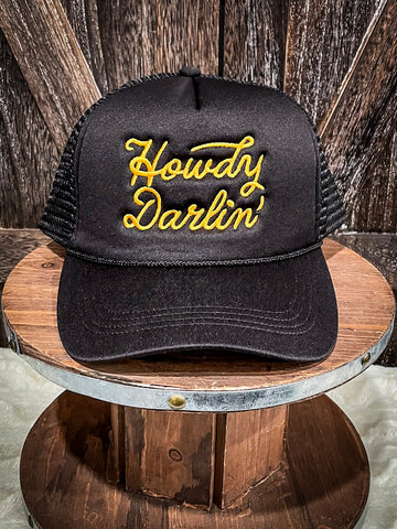 Howdy Darlin' Trucker Cap - Black