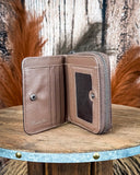 Prairie Rose Tooled Wallet in Coffee by Wrangler