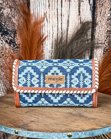Desert Dawn Aztec Wristlet in Jean by Wrangler