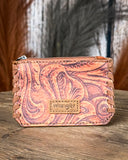 Western Mesa Tooled Crossbody Set in Brown by Wrangler