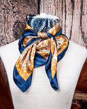Thatcher Wild Rag – Navy & Copper Paisley Silk Blend Scarf