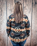 Arroyo Aztec Button Down Shacket – Black, Rust & Cream
