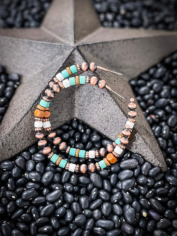 Vibe Navajo Style Pearl Large Hoops in Copper Jewelry Bronco Western Supply Co. Bronco Western Supply Co. 