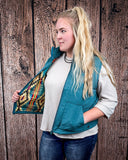 Boot Stitch Puffer Vest in Teal by Lucky & Blessed