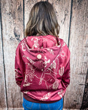 Desert Rodeo Graphic Hoodie – Burgundy Western Pullover