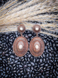 Alma Concho Stud Dangle Earrings - Copper - Western Jewelry - Bronco Western Supply Co.