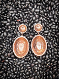 Alma Concho Stud Dangle Earrings - Copper - Western Jewelry - Bronco Western Supply Co.