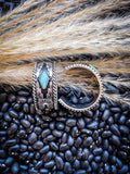 Nova Stud Hoop Earring - Silver/Turquoise - Western Jewelry - Bronco Western Supply Co.
