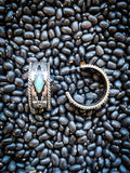 Nova Stud Hoop Earring - Silver/Turquoise - Western Jewelry - Bronco Western Supply Co.