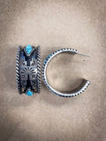 Nova Stud Hoop Earring - Silver/Turquoise - Western Jewelry - Bronco Western Supply Co.