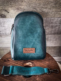 Danica Wrangler Sling Bag- Turquoise Distressed