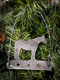 Equine Motif Ornament with Glitter Finish - Quarter Horse Silver