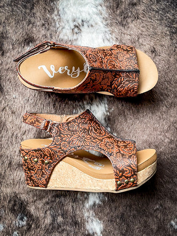 Isabella Tooled Wedges in Rust by Very G
