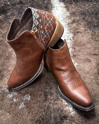 Sedona Aztec Bootie in Brown by Roper