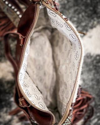 Dangle Wangle Hair-On Tooled Leather Bag by Myra Bag