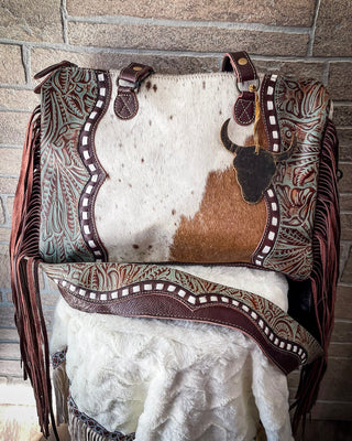 Dangle Wangle Hair-On Tooled Leather Bag by Myra Bag