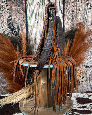 Cowboy Sunset Leather Fringe Crossbody Bag