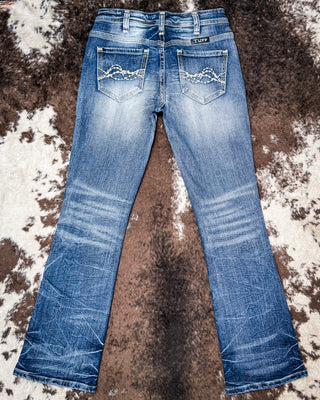 Cool N Edgy Mid-Rise Bootcut Jeans by Cowgirl Tuff