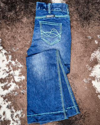 Pull-On Turquoise Hurricane Trouser by Cowgirl Tuff