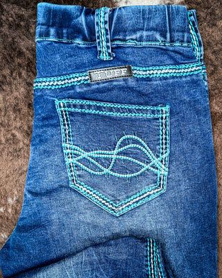 Pull-On Turquoise Hurricane Trouser by Cowgirl Tuff