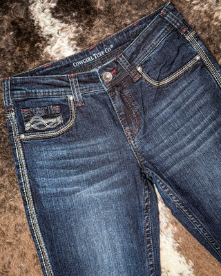 DFMI Indigo Mid-Rise Bootcut Jeans by Cowgirl Tuff