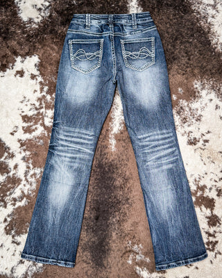 Fame Bootcut Jeans in Dark Wash by Cowgirl Tuff