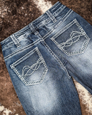 Fame Bootcut Jeans in Dark Wash by Cowgirl Tuff