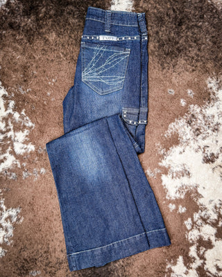 Crystal Rocks Natural Waist Trouser Jeans by Cowgirl Tuff