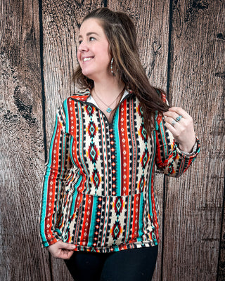 Sunburst Stampede Quarter Zip Pullover by Sterling Kreek