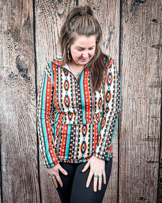 Sunburst Stampede Quarter Zip Pullover by Sterling Kreek