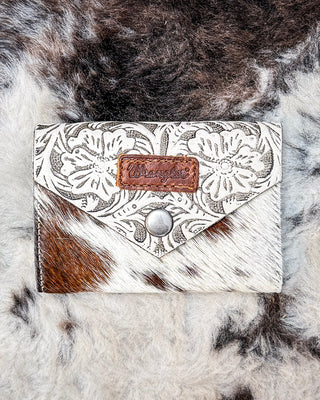 Outpost Floral Hair-On Wallet in Beige by Wrangler