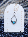 Lasso Teardrop Earring - Silver - Western Jewelry - Faux Turquoise - Bronco Western Supply Co.