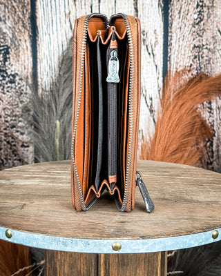 The Calamity Hair-On Wallet in Brown by Trinity Ranch