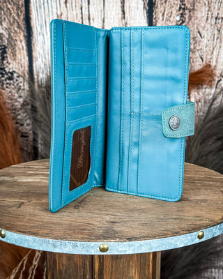 Dusk Trail Tooled Wallet in Turquoise by Wrangler