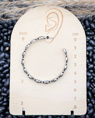 Silver Rowan Scalloped Hoop Earrings