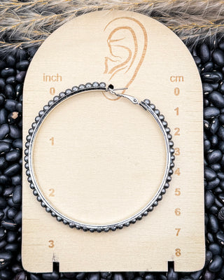 Harper Pearl Hoop Earrings in Silver