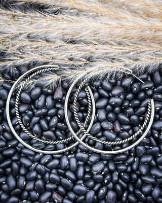 Frostline 18K White Gold Plated Double Hoop Earrings